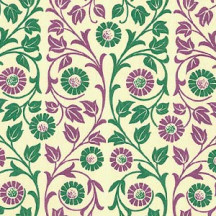Purple and Green Flower and Vine Print Italian Paper ~ Carta Varese Italy
